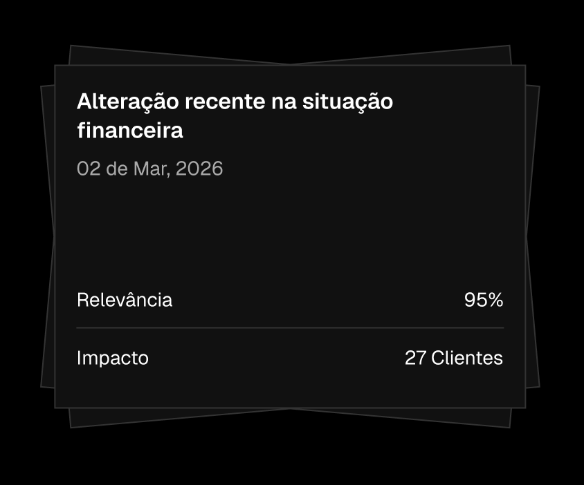 Card de oportunidade: alteração recente na situação financeira